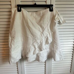 Relipop Women's Skirt High Waist Wrap Front Tie Waist Ruffle Hem Mini XL